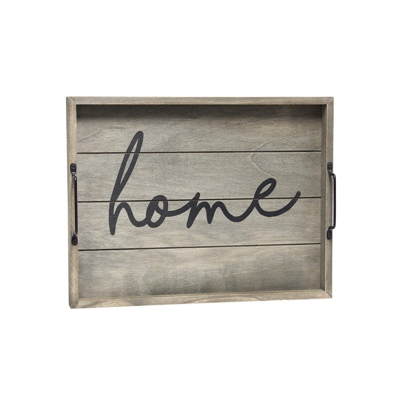 Elegant Designs HG2000-RGH Decorative Wood Serving Tray w/Handles, 15.50" x 12", Home - Image 1